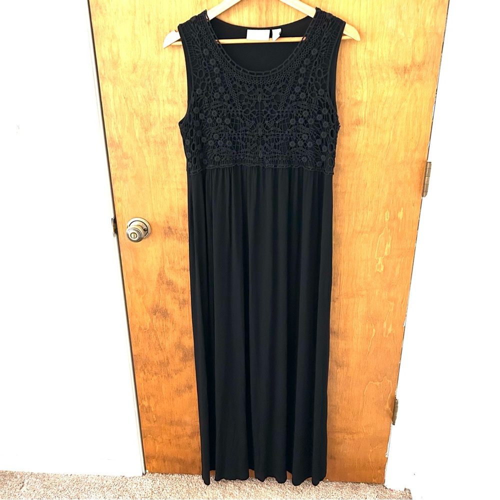 Chico’s Crochet Bodice Midi Maxi Dress. Size Large/Chico’s 2/US12. - Picture 2 of 9